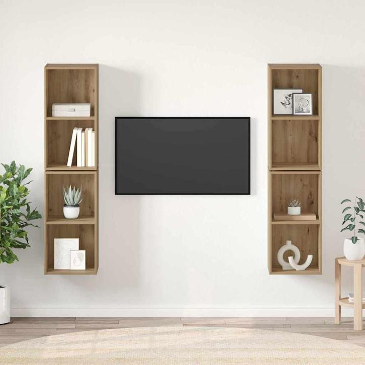 vidaXL Tv-meubelset 4 pcs Artisan Eiken 37 x 37 x 72 cm, Huis en Inrichting, Kasten | Televisiemeubels, Nieuw, Minder dan 50 cm