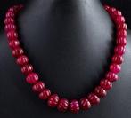 Echt mooie ketting met handgemaakte robijn pumpkin kralen -