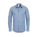 Blauw wit geblokt overhemd, Verzenden, Nieuw, Feestartikel
