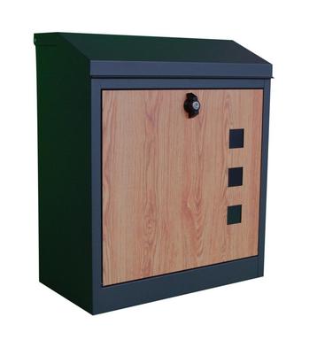 Pakketbrievenbus - 43x24x52 cm - metaal - antraciet, hout... beschikbaar voor biedingen