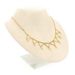 Gouden staafjes collier met parels | 44 cm, Sieraden, Tassen en Uiterlijk, Kettingen, Gebruikt, Overige kleuren, Ophalen of Verzenden