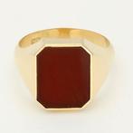 Ring - 14 karaat Geel goud - Carneool, Sieraden, Tassen en Uiterlijk, Ringen, Nieuw