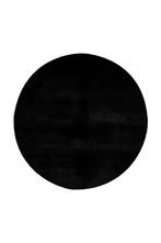 Rond Hoogpolig Vloerkleed | Paradise | Zwart | 160x160 cm, Verzenden, Nieuw