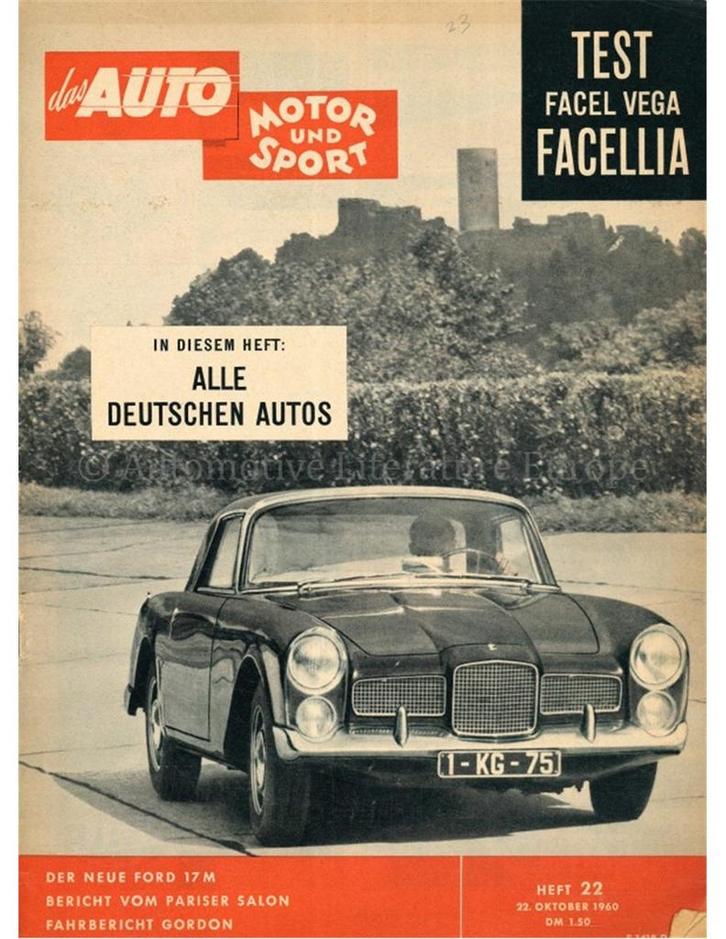 1960 DAS AUTO MOTOR UND SPORT MAGAZINE 22 DUITS, Boeken, Auto's | Folders en Tijdschriften