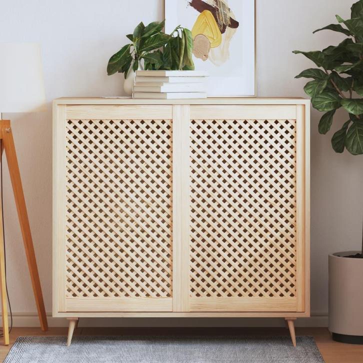 vidaXL Kastdeuren met latwerk 2 st 59,5x99 cm massief, Huis en Inrichting, Kasten | Overige, Nieuw, Verzenden