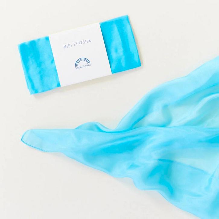 Sarahs Silks Mini Speelzijde Turquoise - 53x53cm, Kinderen en Baby's, Speelgoed | Overig