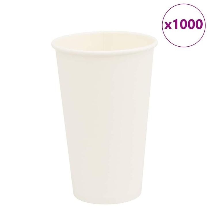 vidaXL Papieren koffiekopjes 1000 st 16oz 400 ml wit, Huis en Inrichting, Keuken | Servies, Nieuw, Verzenden