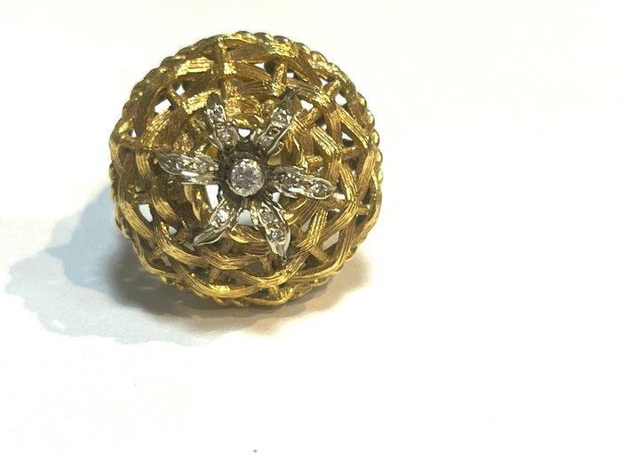 Ring - 18 karaat Geel goud Diamant (Natuurlijk), Sieraden, Tassen en Uiterlijk, Ringen