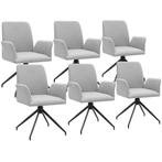 Draaibare fauteuil Daya, gestoffeerd - lichtgrijs, Set van 6, Huis en Inrichting, Stoelen, Verzenden, Nieuw