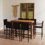vidaXL 9-delige Tuinbarset bruin, Tuin en Terras, Verzenden, Nieuw, Hardhout, 8 zitplaatsen