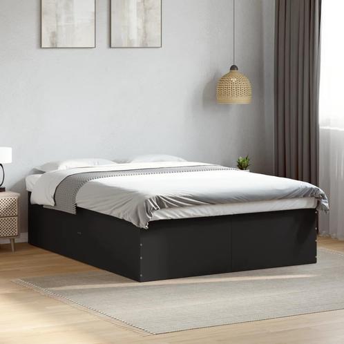 vidaXL Bedframe bewerkt hout zwart 150x200 cm, Huis en Inrichting, Slaapkamer | Bedden, Overige maten, 200 cm, Zwart, Tweepersoons