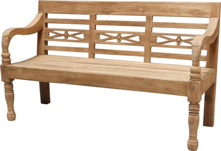 Teakhouten Tuinbank | Stationsbank 3-zits | 150 cm. | 339,=, Tuin en Terras, Tuinbanken, Nieuw, Teakhout, Ophalen of Verzenden