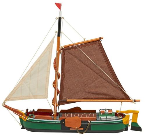 Skutsje Model 38cm Groen, Hobby en Vrije tijd, Modelbouw | Boten en Schepen, Ophalen of Verzenden