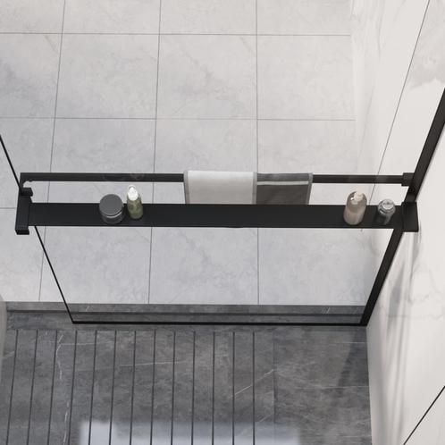 vidaXL Doucheschap voor inloopdouchewand 90 cm aluminium, Huis en Inrichting, Badkamer | Badtextiel en Accessoires, Zwart, Nieuw
