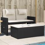vidaXL Tuinbankje verstelbaar met kussens poly rattan zwart, Tuin en Terras, Verzenden, Nieuw, Rotan