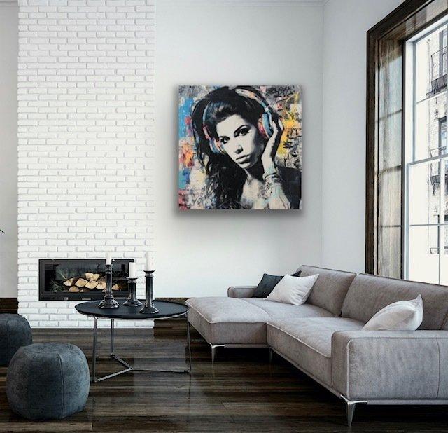 Eric Brumette - DJ AMY WINEHOUSE SAVED MY LIFE - Toile L, Antiek en Kunst, Kunst | Designobjecten
