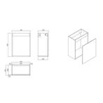 Fonteinkast BWS Sona Met Verticaal Reliëf Soft-close Hout, Ophalen of Verzenden, Nieuw