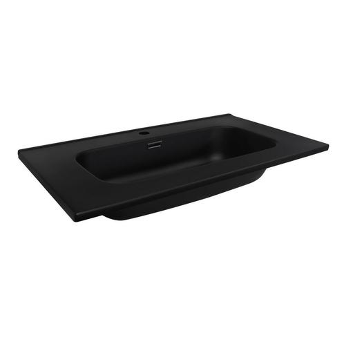 Inbouw Wastafel Aquasplash Retro 46x80 cm Mat Zwart, Huis en Inrichting, Badkamer | Badkamermeubels, 25 tot 50 cm, Wasbak of Wastafel