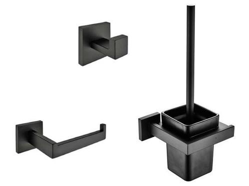 Veiling - Toilet accessoire set, mat zwart, Doe-het-zelf en Verbouw, Sanitair