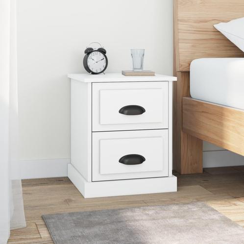 vidaXL Nachtkastje 39x39x47,5 cm bewerkt hout wit, Huis en Inrichting, Slaapkamer | Nachtkastjes, Nieuw, Minder dan 45 cm, Hout