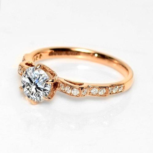 Zonder Minimumprijs - Ring - 18 karaat Roségoud, IGI 1,00 ct, Sieraden, Tassen en Uiterlijk, Ringen