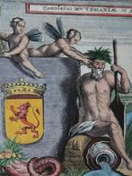 kleur gravure allegorisch Zutphen Doesburg Bouttats, 1674, Antiek en Kunst, Kunst | Etsen en Gravures, Verzenden