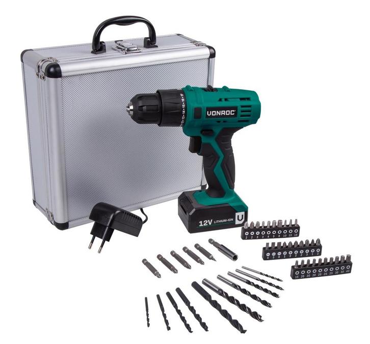 Accuboormachine 12V | Incl. accu en 46 accessoires - met, Doe-het-zelf en Verbouw, Gereedschap | Boormachines, Nieuw, Verzenden