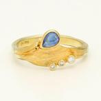 Ring - 14 karaat Geel goud Saffier - Diamant, Sieraden, Tassen en Uiterlijk, Ringen, Nieuw