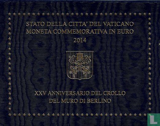 Vaticaan 2 euro 2014 (folder) 25e verjaardag van de val..., Postzegels en Munten, Munten | Europa | Euromunten, Losse munt, 2 euro
