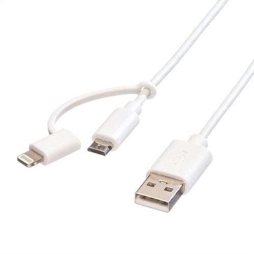 8-pins Lightning en Micro USB naar USB-A, Computers en Software, Pc- en Netwerkkabels, Ophalen of Verzenden