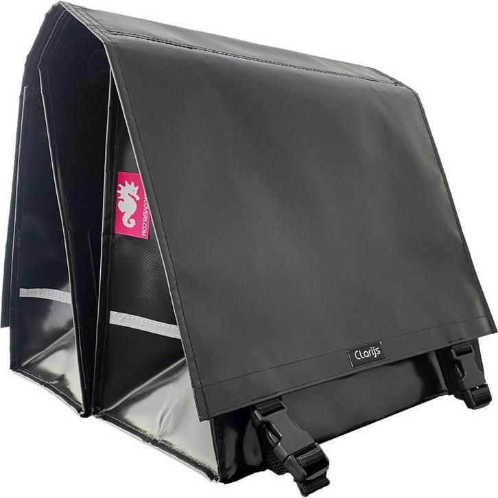 Clarijs Dubbele Fietstas XL PVC 46L zwart, Fietsen en Brommers, Fietsaccessoires | Fietstassen, Nieuw, Verzenden