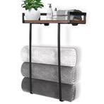 Badkamer Handdoekenrek Wand – Zwart met Opbergplank, Huis en Inrichting, Badkamer | Badkamermeubels, Verzenden, Nieuw