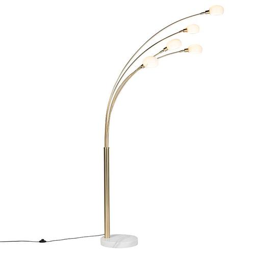Art deco vloerlamp goud 5-lichts - Sixties Marmo, Huis en Inrichting, Lampen | Vloerlampen