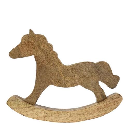 Hobbelpaard mango hout 42x30cm, Huis en Inrichting, Woonaccessoires | Overige, Verzenden