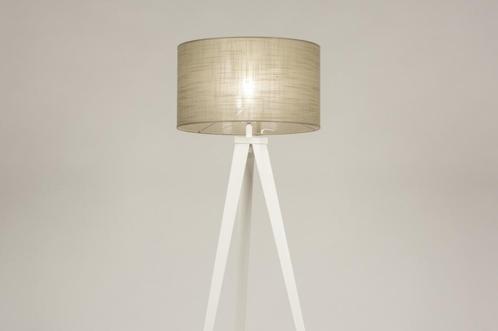 Rietveld Vloerlampen - Wit, Taupe - Stof, Metaal, Huis en Inrichting, Lampen | Vloerlampen, Verzenden