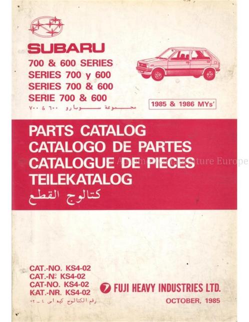 1985 SUBARU 700 | 600 SERIES ONDERDELENHANDBOEK MULTI, Auto diversen, Handleidingen en Instructieboekjes