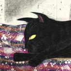 Black Cats-serie - Koromo no yado  - 1988 - houtsnede -, Antiek en Kunst