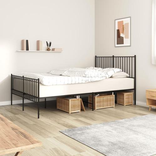 vidaXL Bedframe met hoofd- en voeteneinde metaal zwart, Huis en Inrichting, Slaapkamer | Bedden, 140 cm, 200 cm, Zwart, Tweepersoons