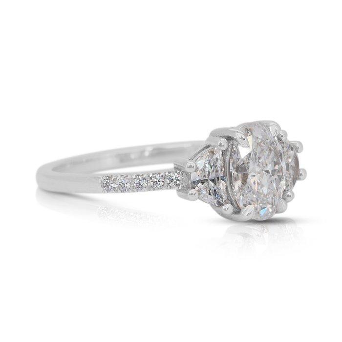 Ring - 18 karaat Witgoud - 1.26ct. tw. Diamant (Natuurlijk), Sieraden, Tassen en Uiterlijk, Ringen