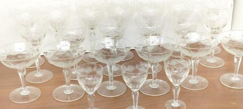 Drinkservies (22) - Kristal - Kristallen glazen, Antiek en Kunst, Antiek | Meubels | Tafels