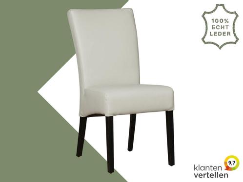 Leren eetkamerstoel Just - Toledo Perle (lichtgrijs) -, Huis en Inrichting, Stoelen, Eén, Overige kleuren, Nieuw, Leer, Ophalen of Verzenden