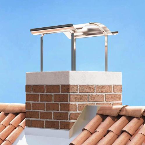 vidaXL Schoorsteenkap Zilver 59.5 x 50 x 36.5 cm Roestvrij, Huis en Inrichting, Haarden, Nieuw, Verzenden