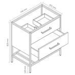 Badmeubelkast Differnz Industrial 75 met Wastafel en Spiegel, Huis en Inrichting, Ophalen of Verzenden, Nieuw