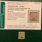 Bohemen en Moravië 1938 - Karlsbad : 10 Halero met wir sind, Gestempeld