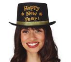 Happy New Year Hoed Zwart Goud, Nieuw, Verzenden