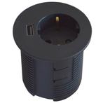 Spot - 1x stroom - 1x USB charger - Zwart, Ophalen of Verzenden, Nieuw in verpakking