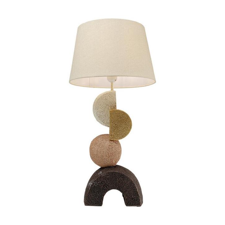 *WOONWINKEL* Kare Design Geo Design Tafellamp Beige Geometri, Huis en Inrichting, Lampen | Tafellampen, Nieuw, Verzenden