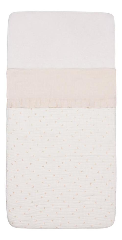 Jollein Ruffle Natural 75 x 100 cm Wieglaken 008-511-66041, Kinderen en Baby's, Dekens, Slaapzakjes en Inbakerproducten, Nieuw