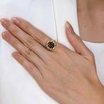 Ring - 18 karaat Geel goud - 4.15ct. tw. Granaat - Diamant, Sieraden, Tassen en Uiterlijk, Ringen, Nieuw