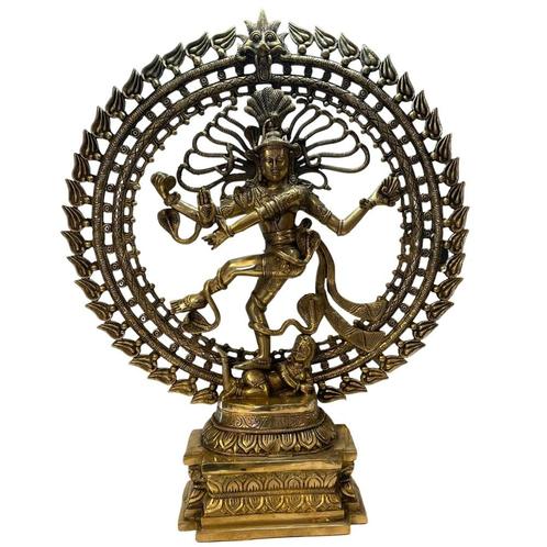 Beeld Shiva Nataraj XXXL Dubbele Ring - Messing, Sport en Fitness, Gezondheidsproducten en Wellness, Nieuw